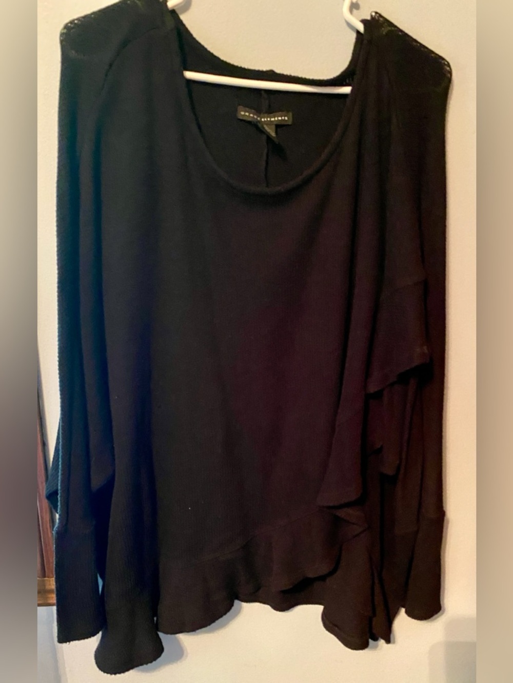 Grace Elements Black Draped Knit Top
